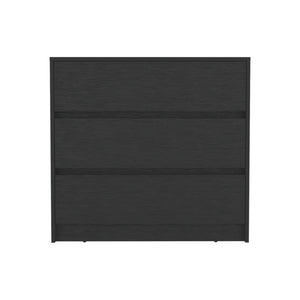 English Elm Lewes Matte Black Dresser and Armoire Set Modern Bedroom Storage with Hanging Rod B092S00219