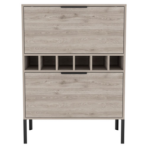 English Elm Depot E-Shop Staten Modern Bar Cabinet with Wine Cubbies and Steel Legs for Home B097133181