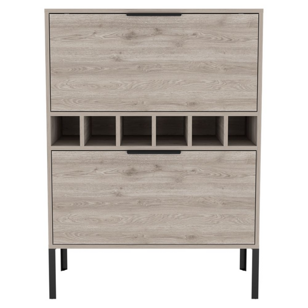 English Elm Depot E-Shop Staten Modern Bar Cabinet with Wine Cubbies and Steel Legs for Home B097133181