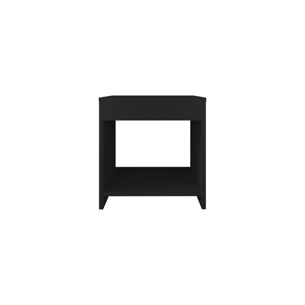 English Elm Night Table Compact Open Shelf Matte Black Engineered Wood Minimalist Bedroom Accent B097P250887