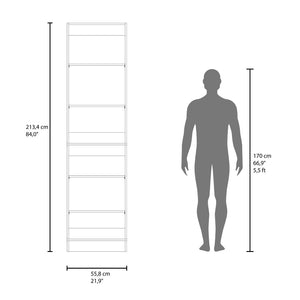 English Elm Free Standing Closet Organizer with 6 Open Shelves Slim White Bedroom Storage B097P507702