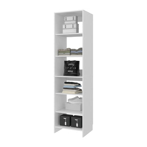 English Elm Free Standing Closet Organizer with 6 Open Shelves Slim White Bedroom Storage B097P507702