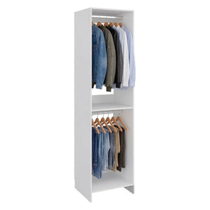 English Elm Free Standing Closet Organizer with Dual Rods Open Shelves White Bedroom Storage B097P507703