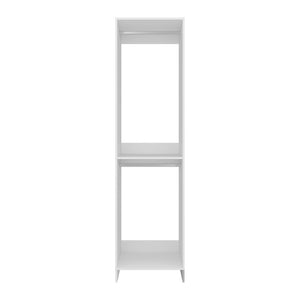 English Elm Free Standing Closet Organizer with Dual Rods Open Shelves White Bedroom Storage B097P507703