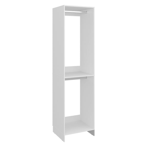 English Elm Free Standing Closet Organizer with Dual Rods Open Shelves White Bedroom Storage B097P507703