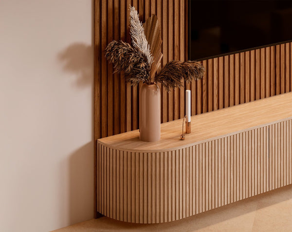 English Elm Decorative Dekowall Davinci Slatted MDF Wall Panels Natural Oak Finish 9 Ft Tall B097P525251