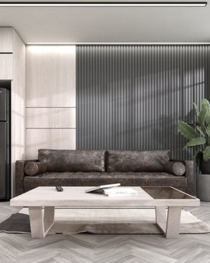 English Elm Decorative Dekowall Warhol Slatted MDF Wall Panels Architectural Gray Finish 23 Sq Ft B097P525253