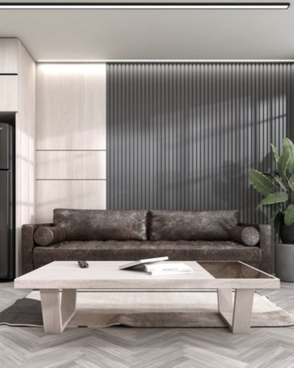 English Elm Decorative Dekowall Warhol Slatted MDF Wall Panels Architectural Gray Finish 23 Sq Ft B097P525253