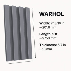 English Elm Decorative Dekowall Warhol Slatted MDF Wall Panels Architectural Gray Finish 23 Sq Ft B097P525253