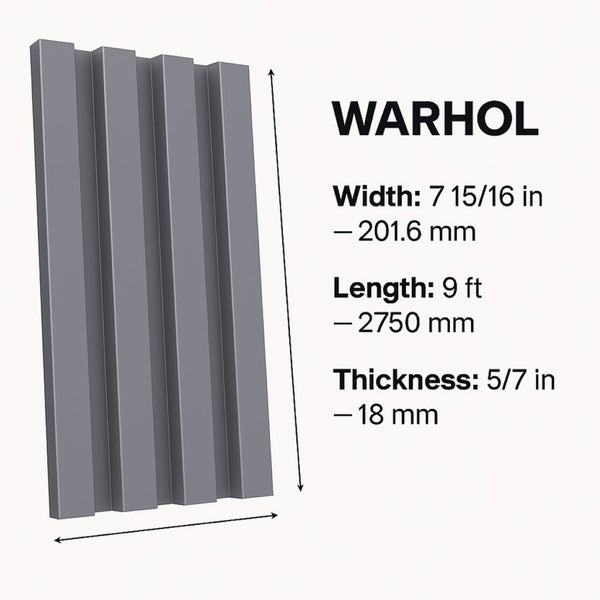 English Elm Decorative Dekowall Warhol Slatted MDF Wall Panels Architectural Gray Finish 23 Sq Ft B097P525253