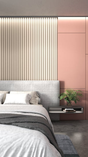 English Elm Decorative Oak Slatted Wall Panels FSC Certified MDF for Living Rooms and Entryways B097P525254