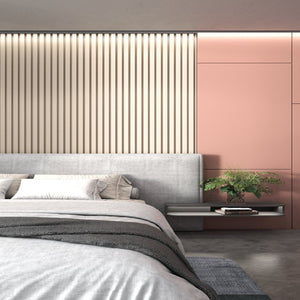English Elm Decorative Oak Slatted Wall Panels FSC Certified MDF for Living Rooms and Entryways B097P525254