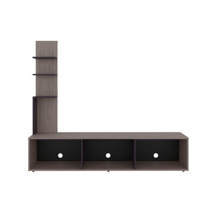 English Elm Entertainment Center with Tower and Open Shelves for Modern Living Room Media Wall B097P537829