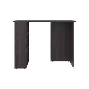 English Elm Computer Desk with Open Bookcase and Cabinet Storage in Dark Walnut Finish B097P543465