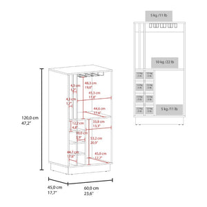 English Elm Home Bar Cabinet Dark Walnut with Wine Cubbies Stemware Rack and Liquor Storage B097P543469