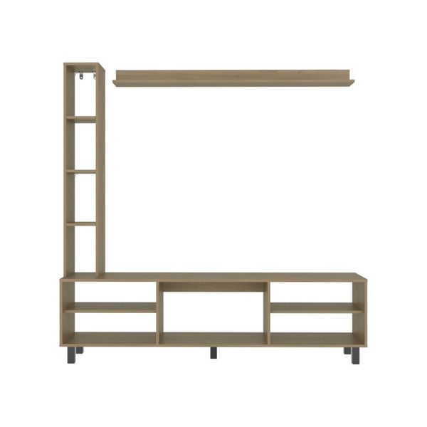 English Elm Entertainment Center Natural Oak 3 Piece Media Console Tower Bookcase Wall Shelf B097P543471