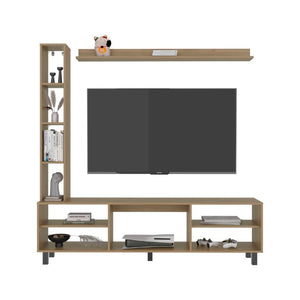 English Elm Entertainment Center Natural Oak 3 Piece Media Console Tower Bookcase Wall Shelf B097P543471
