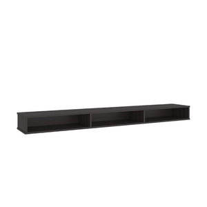 English Elm Modern Floating Wall Mount TV Console in Dark Walnut with Open Media Storage B097P543473