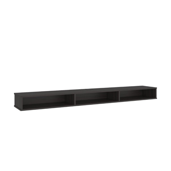 English Elm Modern Floating Wall Mount TV Console in Dark Walnut with Open Media Storage B097P543473