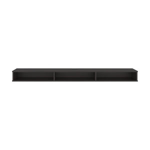 English Elm Modern Floating Wall Mount TV Console in Dark Walnut with Open Media Storage B097P543473