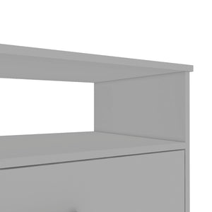 English Elm Kairo Four Drawer White Dresser with Open Shelf Melamine Finish Bedroom Storage B097S00274