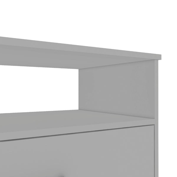 English Elm Kairo Four Drawer White Dresser with Open Shelf Melamine Finish Bedroom Storage B097S00274