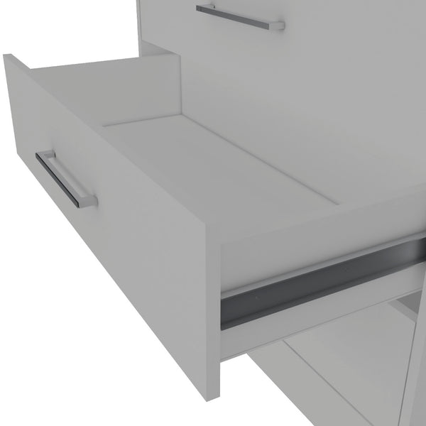 English Elm Kairo Four Drawer White Dresser with Open Shelf Melamine Finish Bedroom Storage B097S00274
