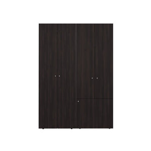 English Elm Closet Modular Two Piece Wardrobe Cabinet with Hanging Rod in Dark Walnut Finish B097S00277