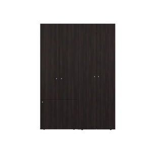 English Elm Modular Closet System Two Piece Tall Cabinet and Base Unit in Dark Walnut Wood B097S00279