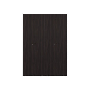 English Elm Modular Wardrobe System with Six Shelves Hanging Rod and Dark Walnut Finish B097S00280