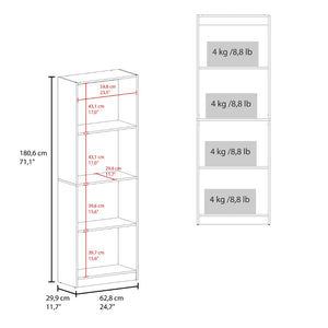 English Elm Bookcase Set Two Piece Modular Open Shelving Natural Oak Finish for Home Office B097S00285