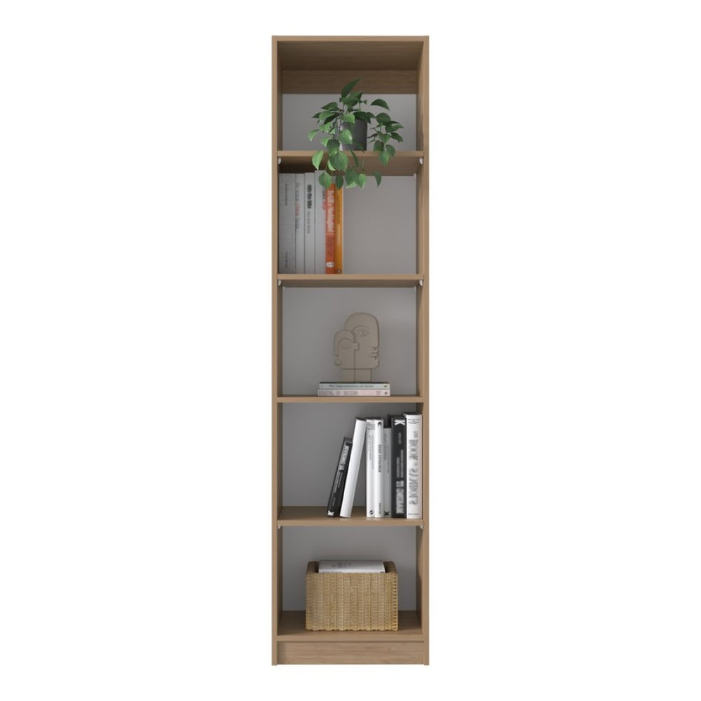 English Elm Bookcase Set of Three Tall Open Shelf Units in Warm Natural Oak for Modern Interiors B097S00294