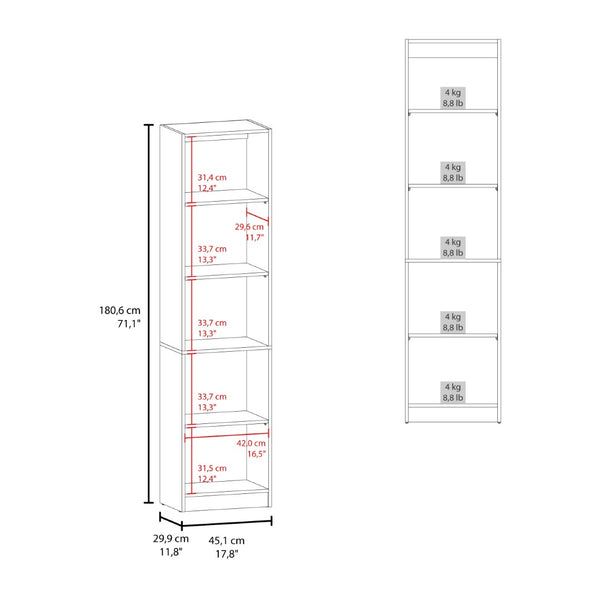 English Elm Bookcase Set Three Piece Tall Open Shelf Wall Unit in Natural Oak Scandinavian Style B097S00295