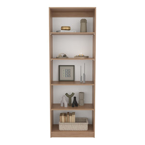 English Elm Bookcase Set of Three Modular Open Shelf Units in Natural Oak for Modern Living Rooms B097S00297