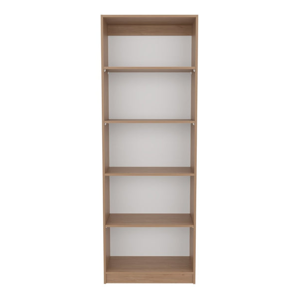 English Elm Bookcase Set of Three Modular Open Shelf Units in Natural Oak for Modern Living Rooms B097S00297
