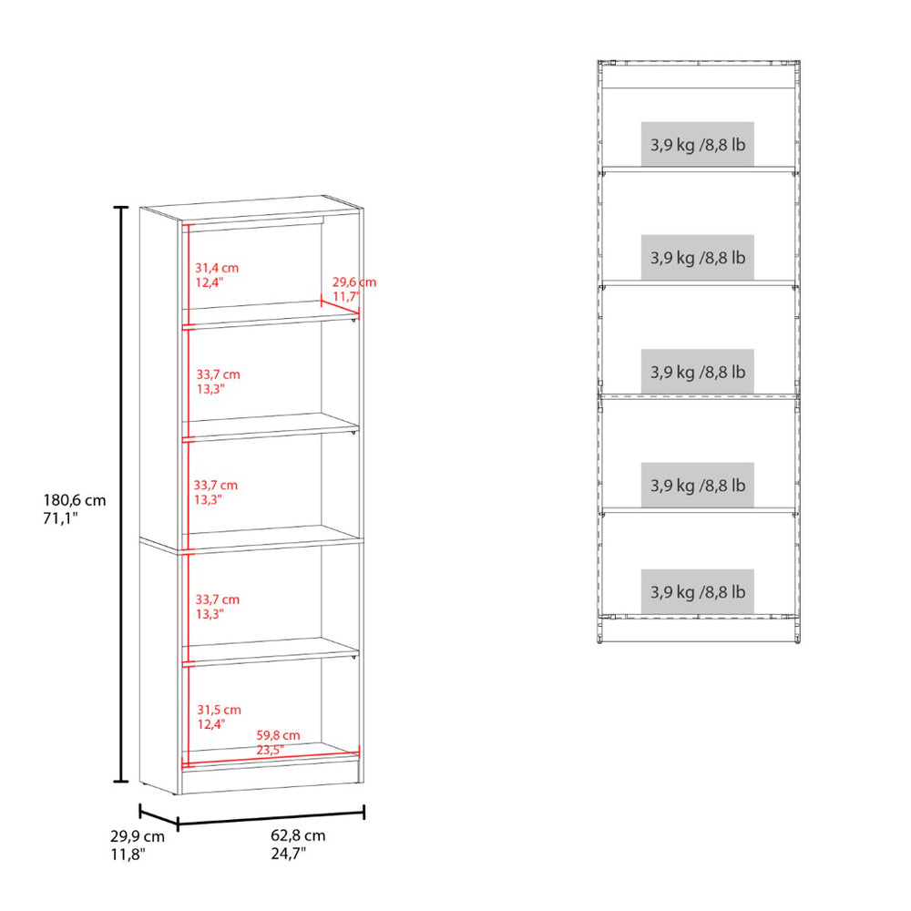 English Elm Bookcase Set 3 Piece Tall Open Shelf and Cabinet Combo in Warm Natural Oak Finish B097S00300