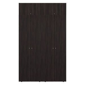 English Elm Closet Wardrobe System 4-Piece Modular Set with Hanging Rod in Dark Walnut Finish B097S00304