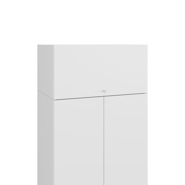 English Elm Closet Wardrobe System 4-Piece Modular Set with Hanging Rod in Dark Walnut Finish B097S00304
