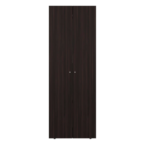 English Elm Closet Wardrobe System 4-Piece Modular Set with Hanging Rod in Dark Walnut Finish B097S00304