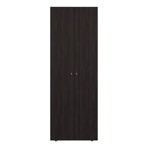 English Elm Closet Wardrobe System 4-Piece Modular Set with Hanging Rod in Dark Walnut Finish B097S00304