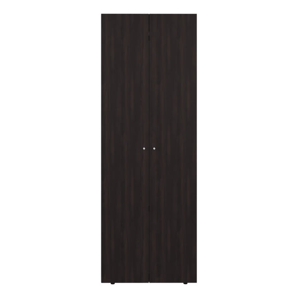 English Elm Closet Wardrobe System 4-Piece Modular Set with Hanging Rod in Dark Walnut Finish B097S00304