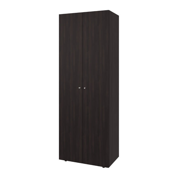 English Elm Modular Closet System Six Piece Dark Walnut Built-In Style with Shelves and Doors B097S00306