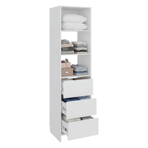 English Elm Free Standing Closet Tall Engineered Wood 3 Shelves 3 Drawers Minimalist Bedroom B097S00307