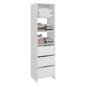 English Elm Free Standing Closet Tall Engineered Wood 3 Shelves 3 Drawers Minimalist Bedroom B097S00307