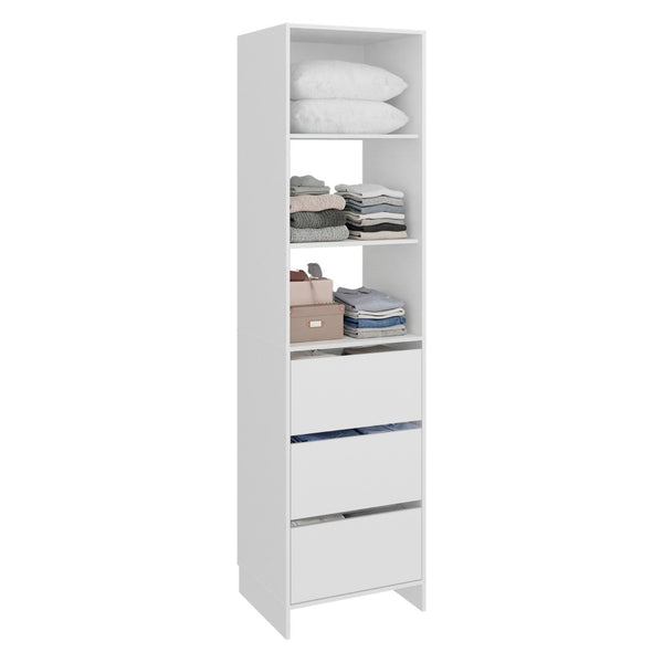 English Elm Free Standing Closet Tall Engineered Wood 3 Shelves 3 Drawers Minimalist Bedroom B097S00307