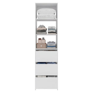 English Elm Free Standing Closet Tall Engineered Wood 3 Shelves 3 Drawers Minimalist Bedroom B097S00307