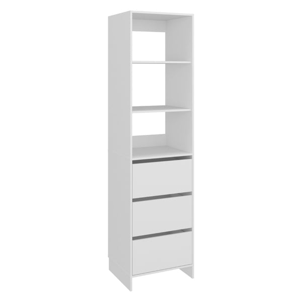 English Elm Free Standing Closet Tall Engineered Wood 3 Shelves 3 Drawers Minimalist Bedroom B097S00307