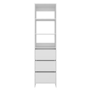 English Elm Free Standing Closet Tall Engineered Wood 3 Shelves 3 Drawers Minimalist Bedroom B097S00307