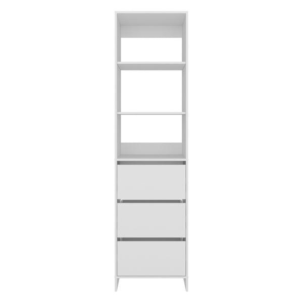 English Elm Free Standing Closet Tall Engineered Wood 3 Shelves 3 Drawers Minimalist Bedroom B097S00307