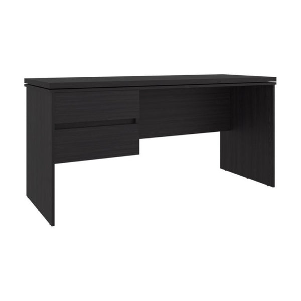 English Elm Home Office Desk with Dual Drawers Engineered Wood Black Wengue Work Surface B097S00308